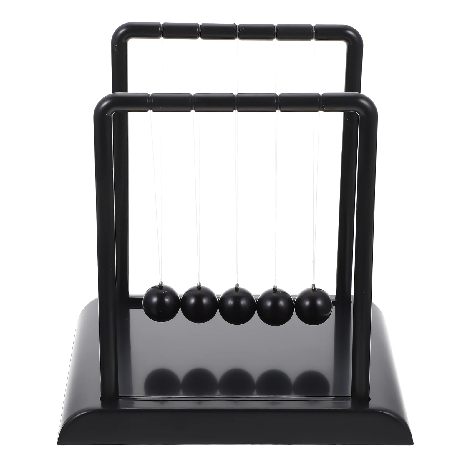 

All Black Newton Cradle Balance Balls Desk Decor Home Office Adornment Child Education Physics Toy Sturdy Lightweight Material