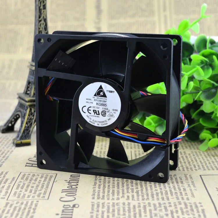 

EFC0912BF KG885 12V 0.60A 9CM 9032 4WIRES TEMPERATURE CONTROL COOLING FAN