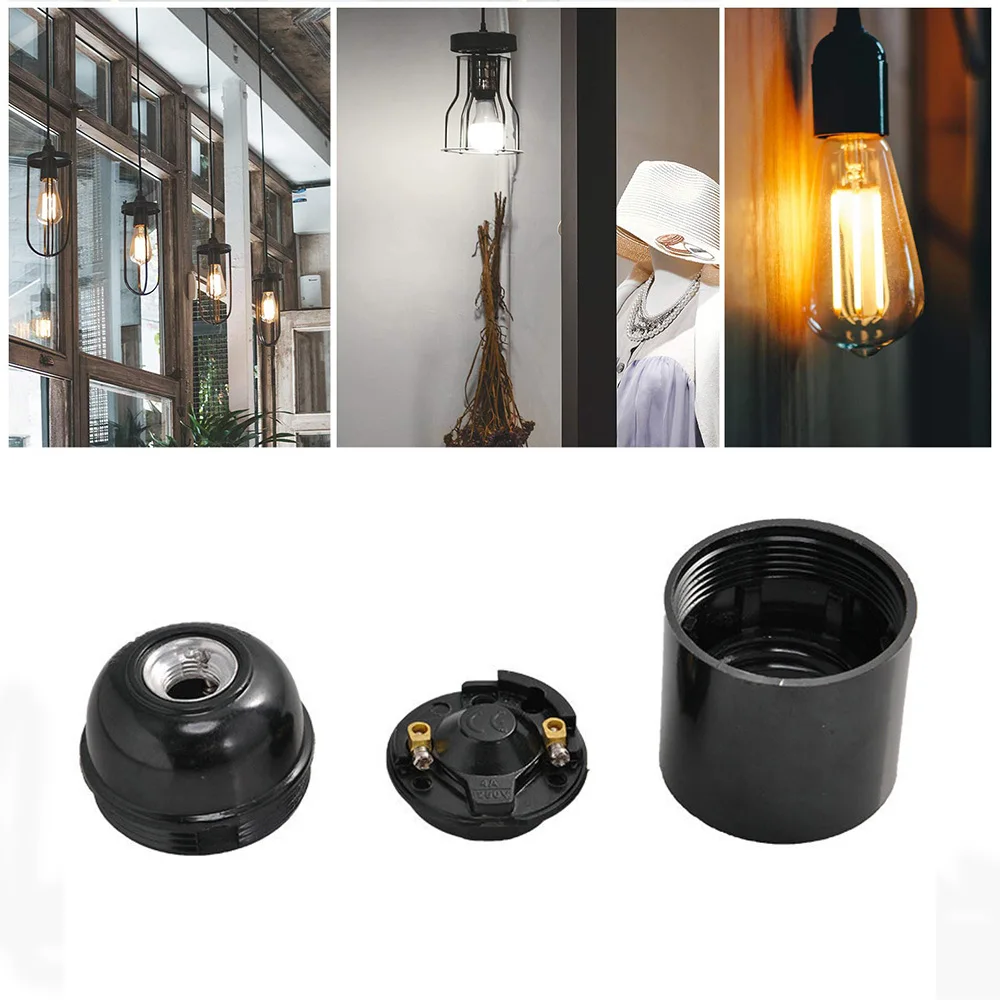 E27 الباكليت حامل مصباح اديسون ضوء لمبة استبدال المقبس قاعدة مصابيح موقع البناء المقبس E27 قواعد الإضاءة البلاستيكية خمر