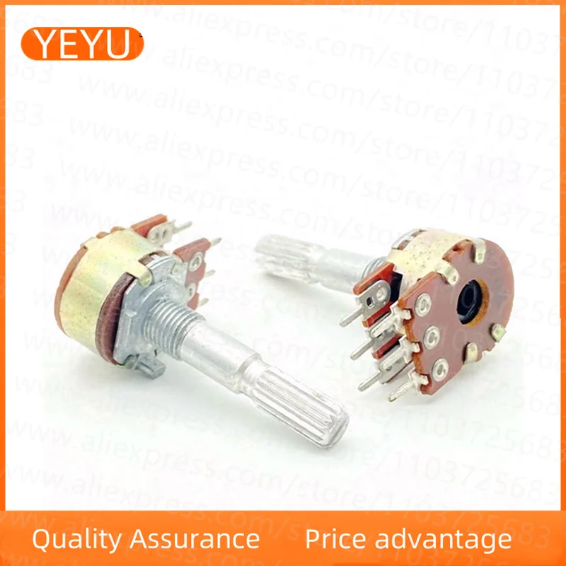 2PCS Type 16 B20K Stepping 6-pin Dual Variable Resistance Power Amplifier Loudspeaker High And Low Volume Potentiometer