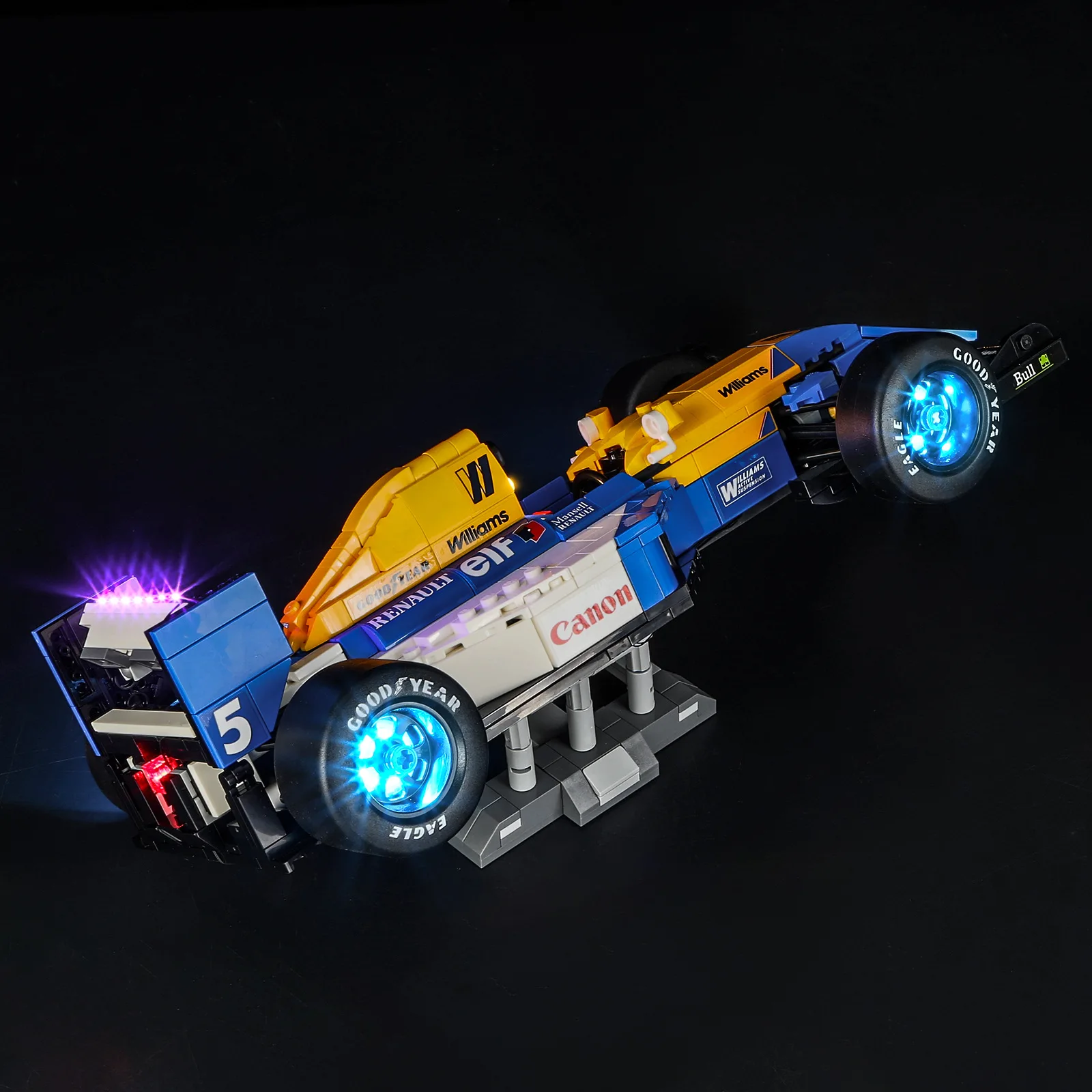 (LED 조명만 벽돌 없음) Williams Racing FW14B Nigel Mansell Car 10353 아이디어(빌딩 블록 키트 세트 모델은 포함되지 않음)