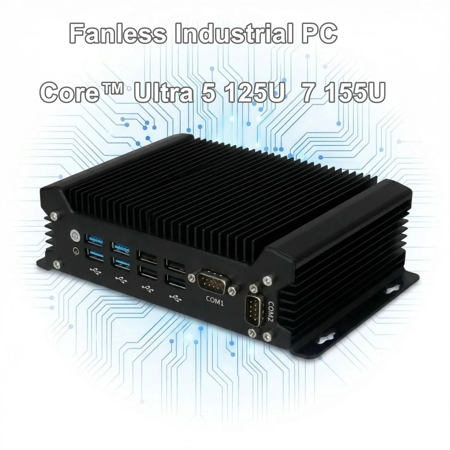 Fanless Indusstrial Mini PC Intel Core Ultra 5 125U Ultra 7 155U for Automation Vending Machine Digital Signage Edge Computing