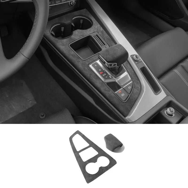 

Made of Alcantara For Audi A4 S4 (2016-) A4L A5 S5 (2017-) Car Center Console Panel & Gear Shift Cover Interior Tuning Accessory