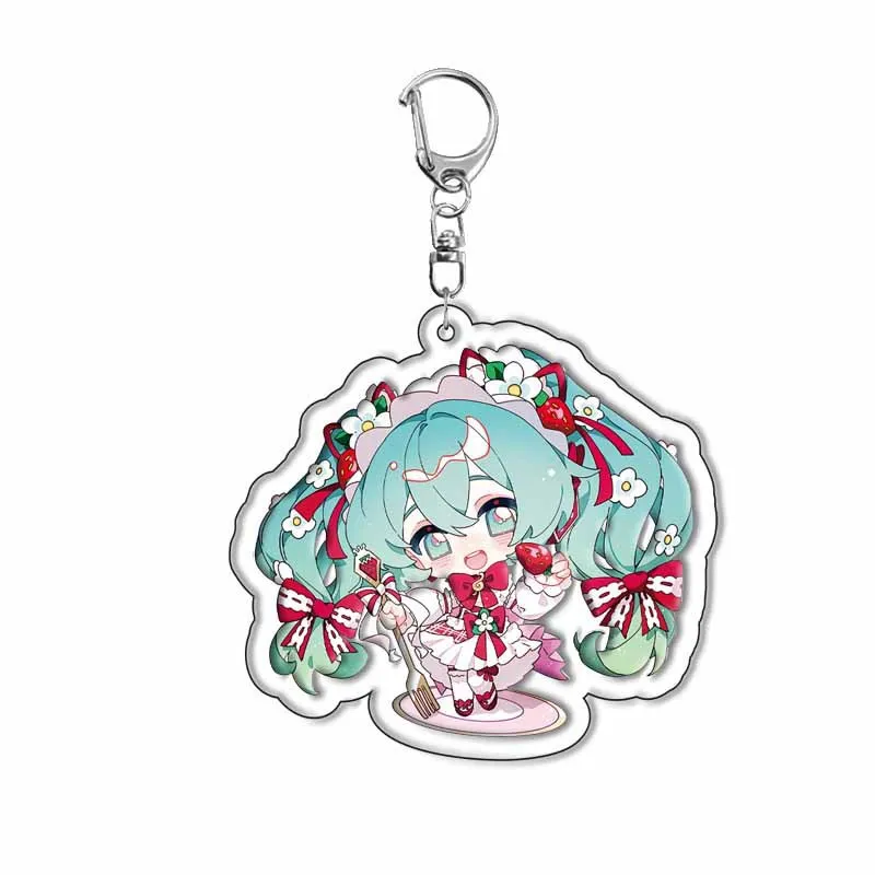 Hatsune Miku Keychain Royal Highness Princess Acrylic Sandwich Chain Pendant Anime Virtual Idol Peripheral Accessories