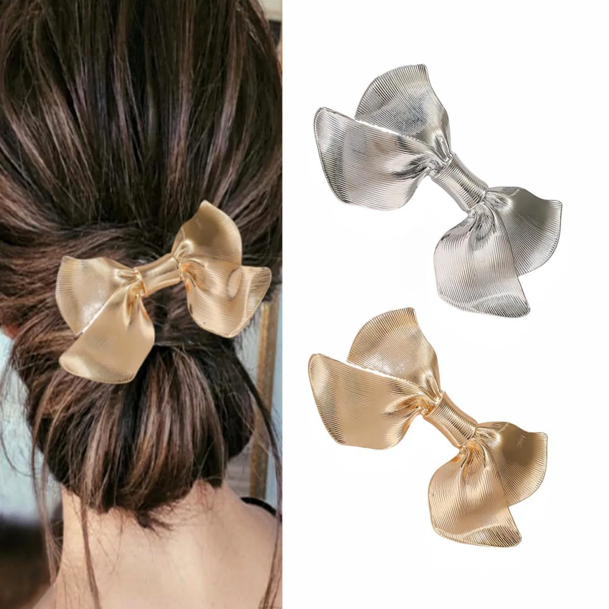 Butterfly Bow Hair Clip for Women with Elegant Alloy Spring Clip and for Half-Up Ponytail Design Fashionable Hairpin