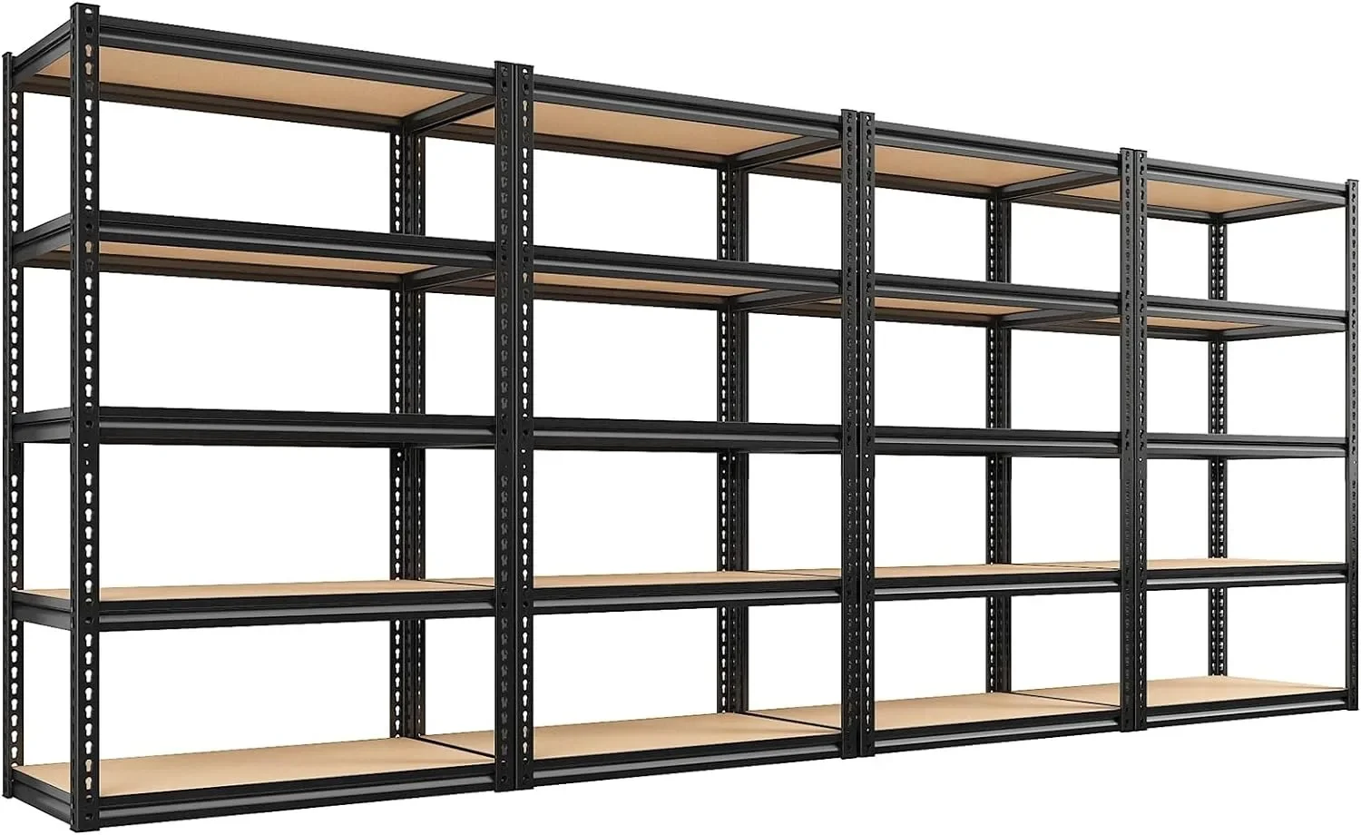 

72" H Garage Shelving Heavy Duty Storage Shelves 2000LBS Adjustable 5 Tier Metal Storage Shelving for Garage Storage, Black