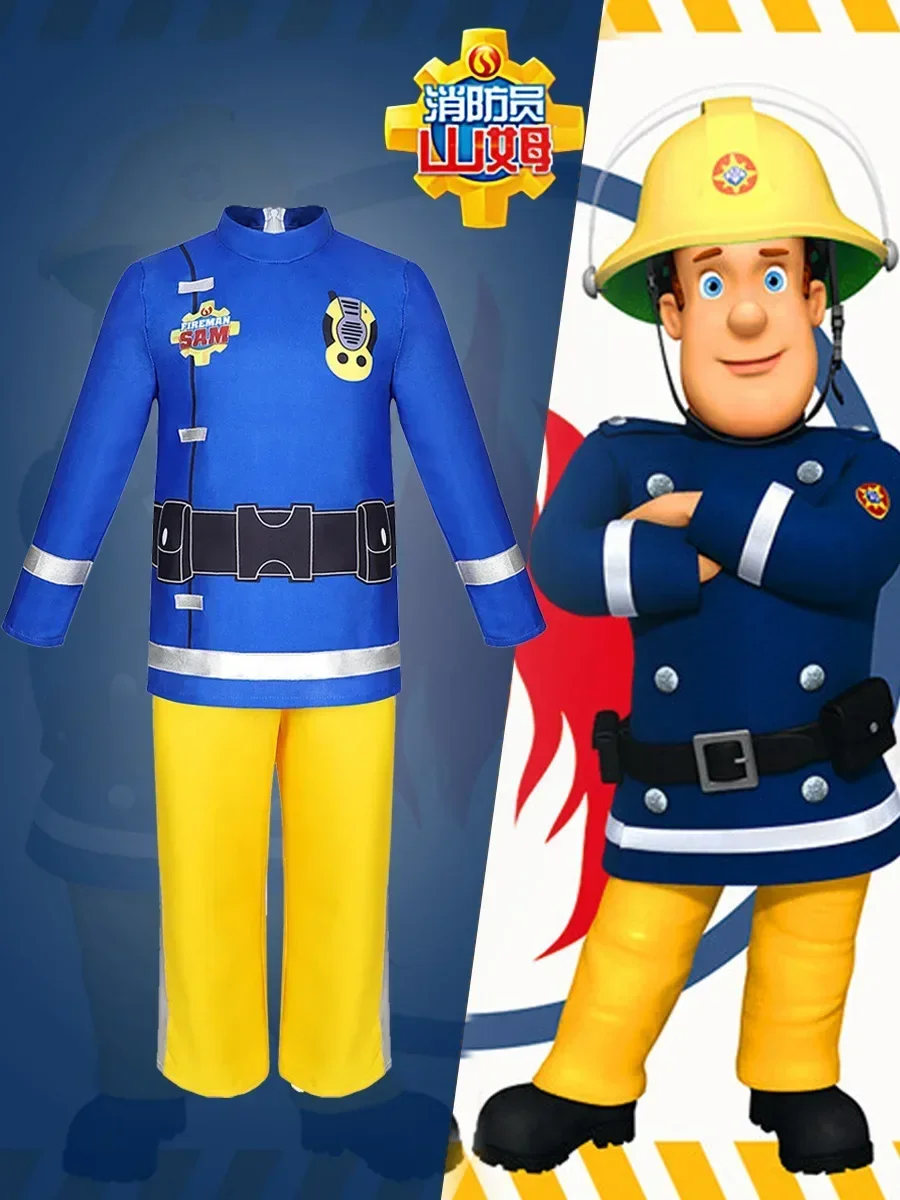 

CosplayCostume de spectacle pour enfants FiremanSam, Costume de spectacle sur scène Sam pompier
