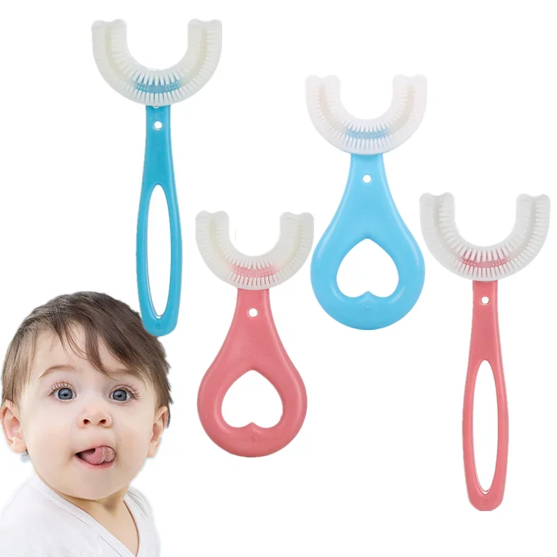 Baby Toothbrush Children 360 Degree U-shaped Child Toothbrush Teethers Soft Silicone Baby Brush Kids Teeth Oral Care Cleaning