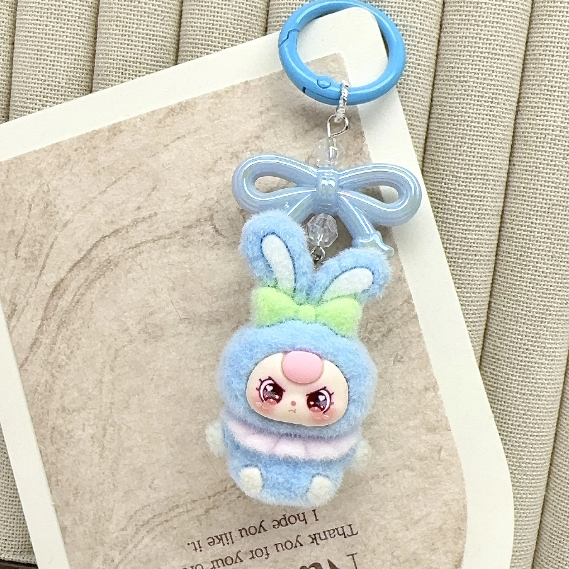 إكسسوارات لطيفة على شكل أرنب للأطفال بعمر 3 سنوات - سلسلة مفاتيح خرز كرتونية لطيفة، شماعة حقيبة، قلادة، إكسسوار، هدية صغيرة #4