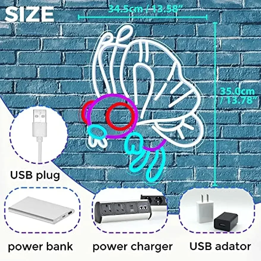 Mutation Butterfly Neonlichtschild LED Anime Neonschild für Spielzimmer Schlafzimmer Party Wanddekoration Beste Geschenke für Kinder USB Dimmbar