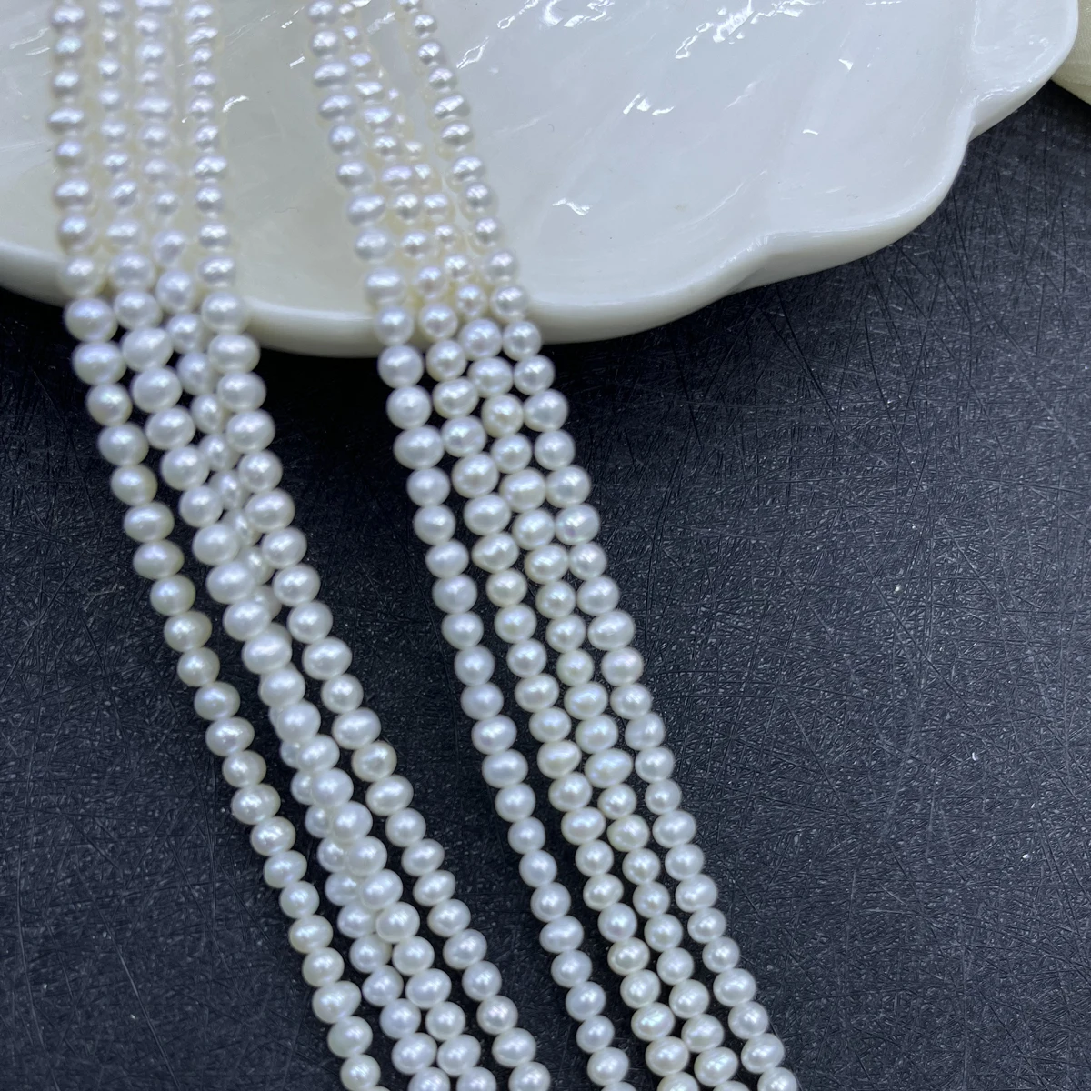AA 3-4mm Potato-shaped Punch Bedas Natural Freshwater Pearls Loose Beads for Jewelry Making DIY Necklace Bracelet Accessories