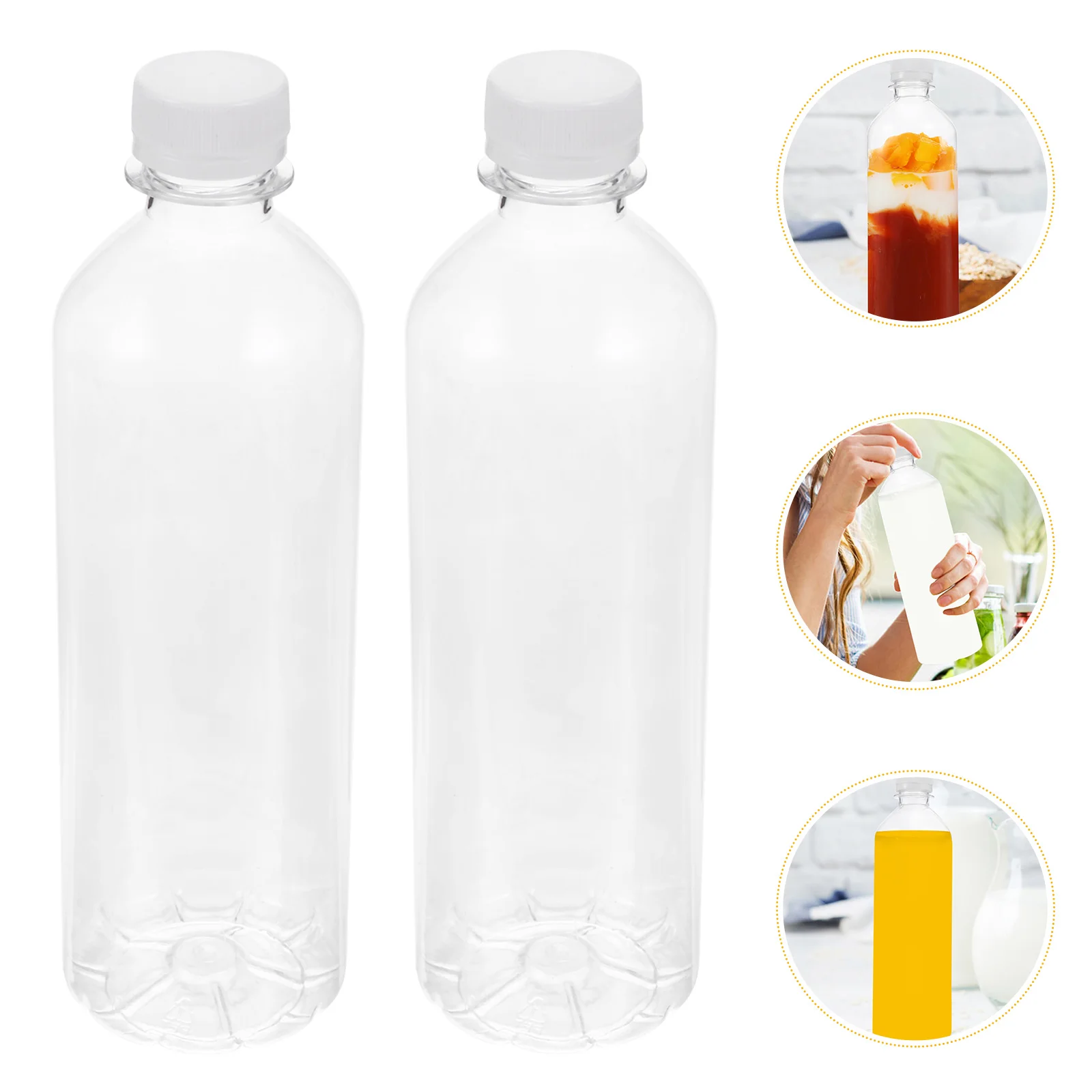 

10 Pcs Clear Plastic Water Bottles Refillable Empty Bottle Travel Tea Storage Container Empty Beverage Juice Bottles 500ML