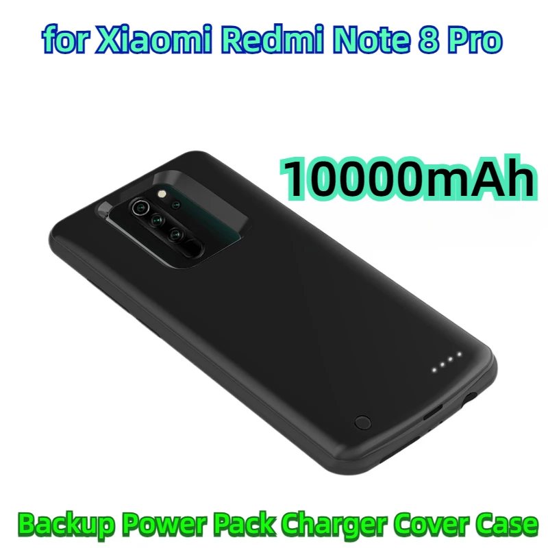 Redmi Note8 Pro Slim Shockproof Battery Charger Case for Xiaomi Redmi Note 8 Pro 10000mAH Backup Power Pack Charger Cover Case