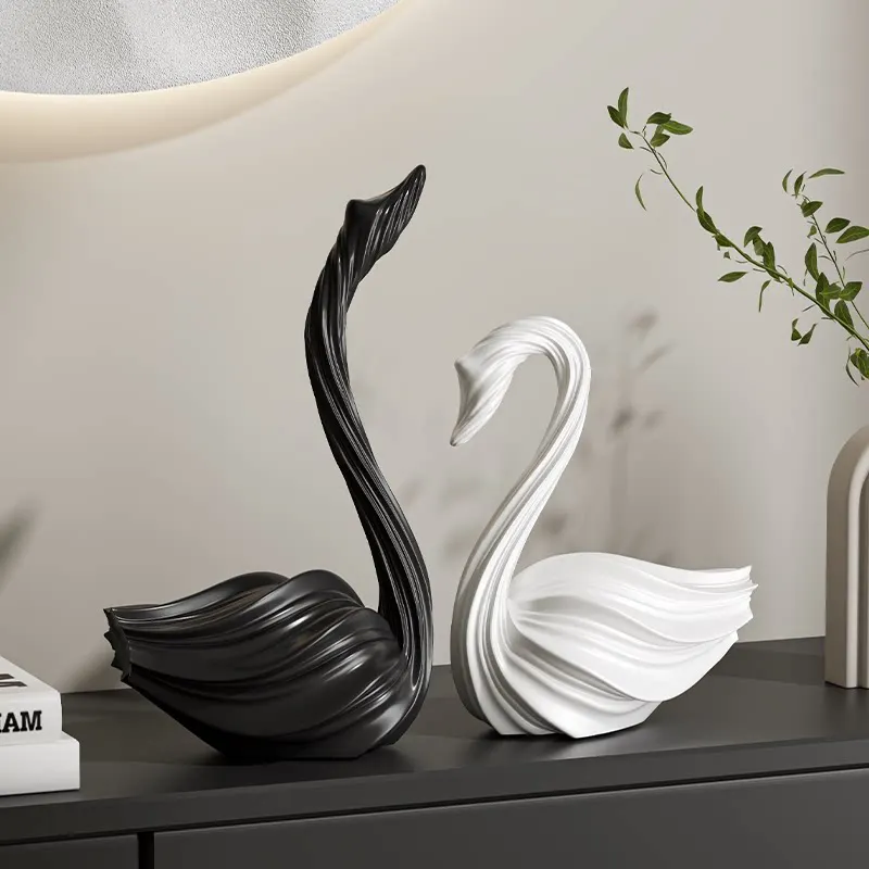 

Геометрическая скульптура лебедя из смолы, ручная работа, складные фигурки лебедей-птиц, декоративные статуэтки для дома, аксессуары для украшения интерьера