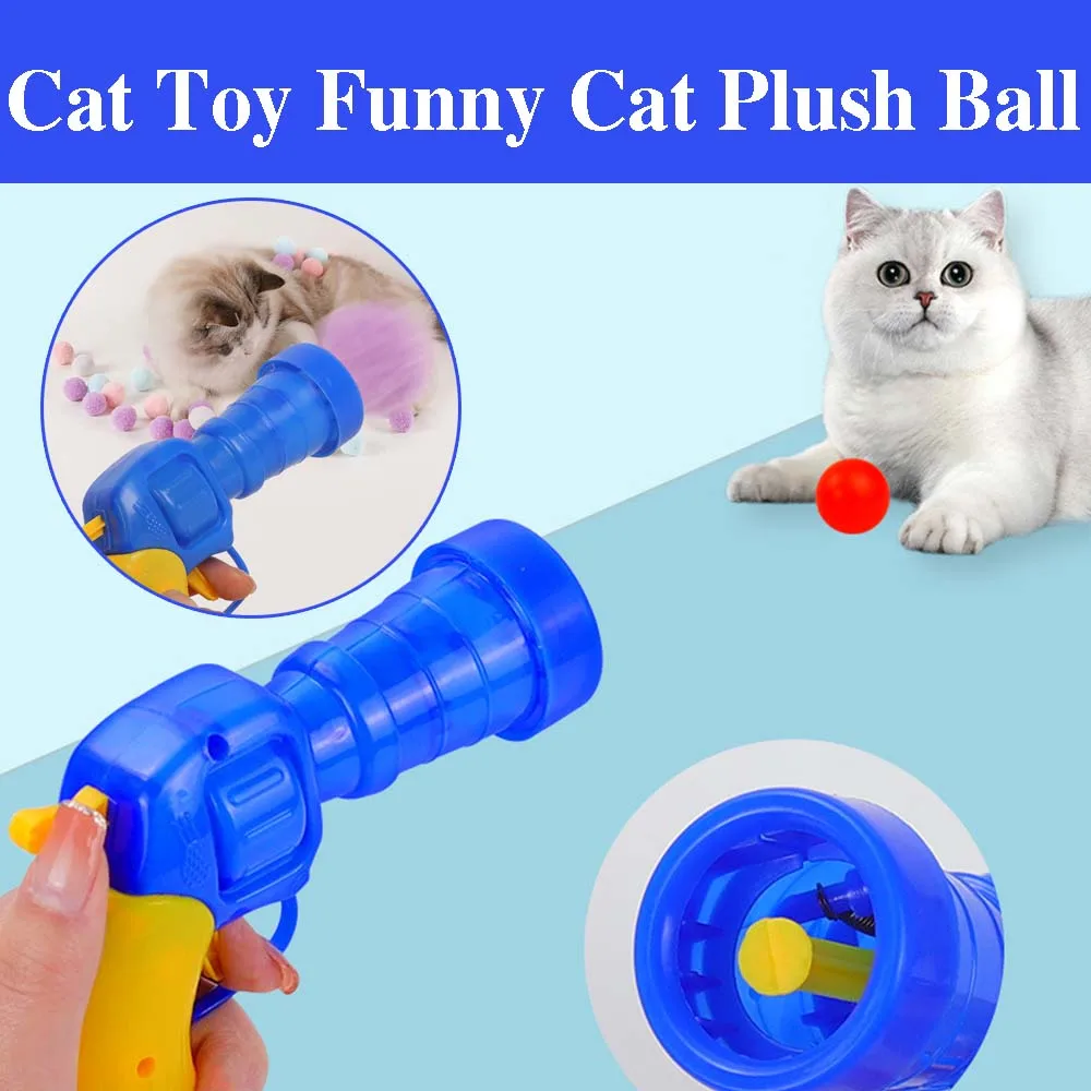 Cat Dog Toys Plush Ball Launcher Interactive Training Creative Kittens Puppy Games Stretch Ball Toy Pet Supplies Pet Accessories