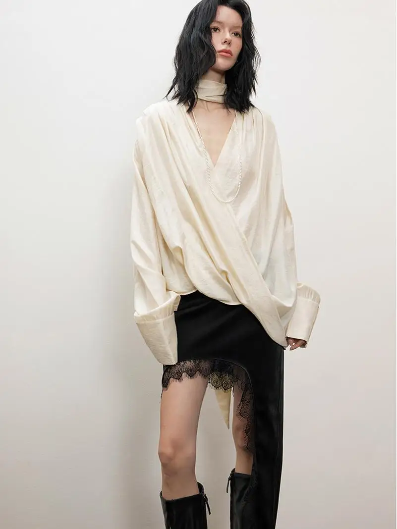 

Loose Long Sve Bal irt Textured See tough Yellow Original Design Polyester Fiber irt for Men Summer 2024