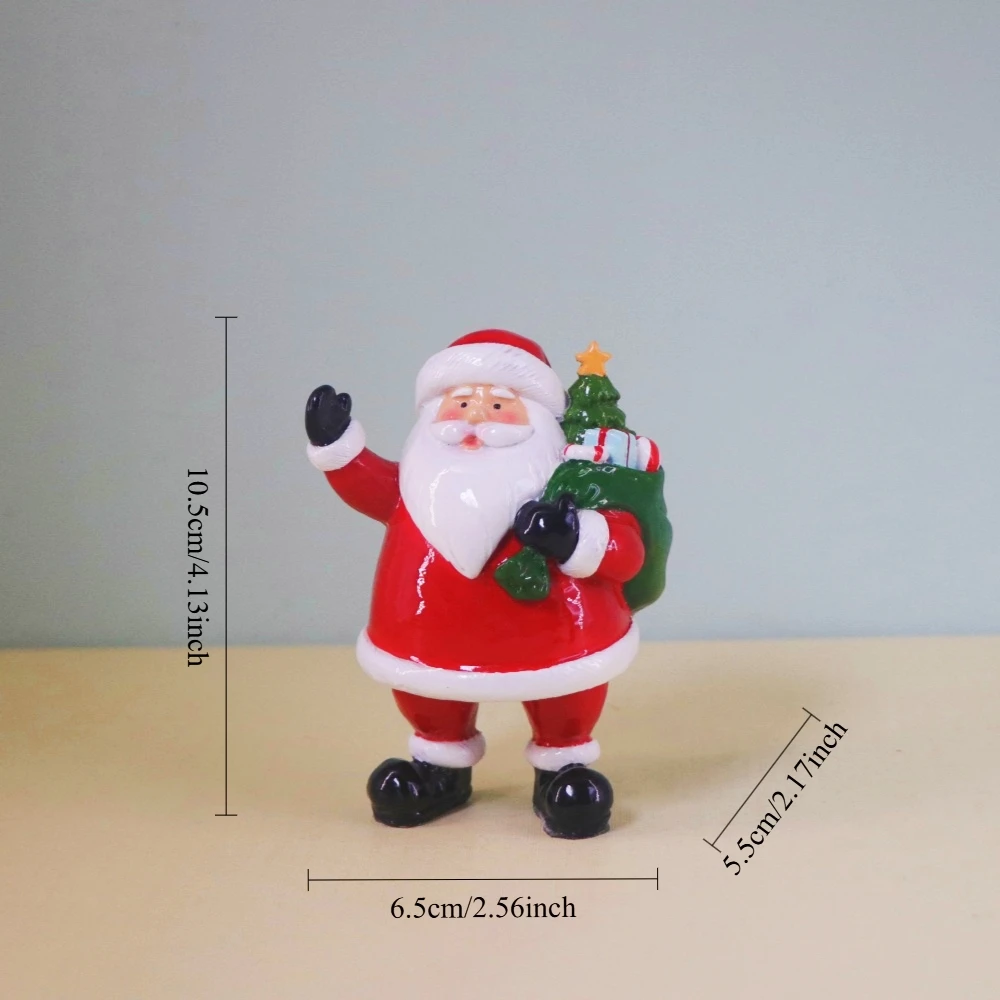Mini-Weihnachtsmann-Figur Neujahrs-Heimdekoration Weihnachtskamin Tischdekoration Kunstharz-Handwerk Weihnachtsgeschenk – Detail 3