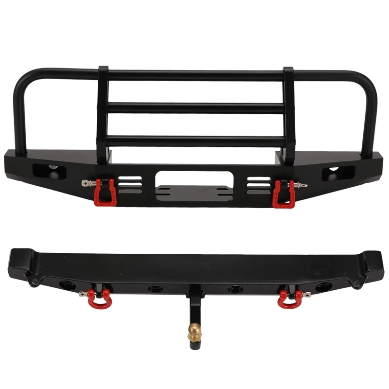 RC Car Metal Front Bumper with Led Light and Rear Bumper for 1/10 RC Crawler TRX-4 TRX-4 Axial SCX10 Upgrade Parts