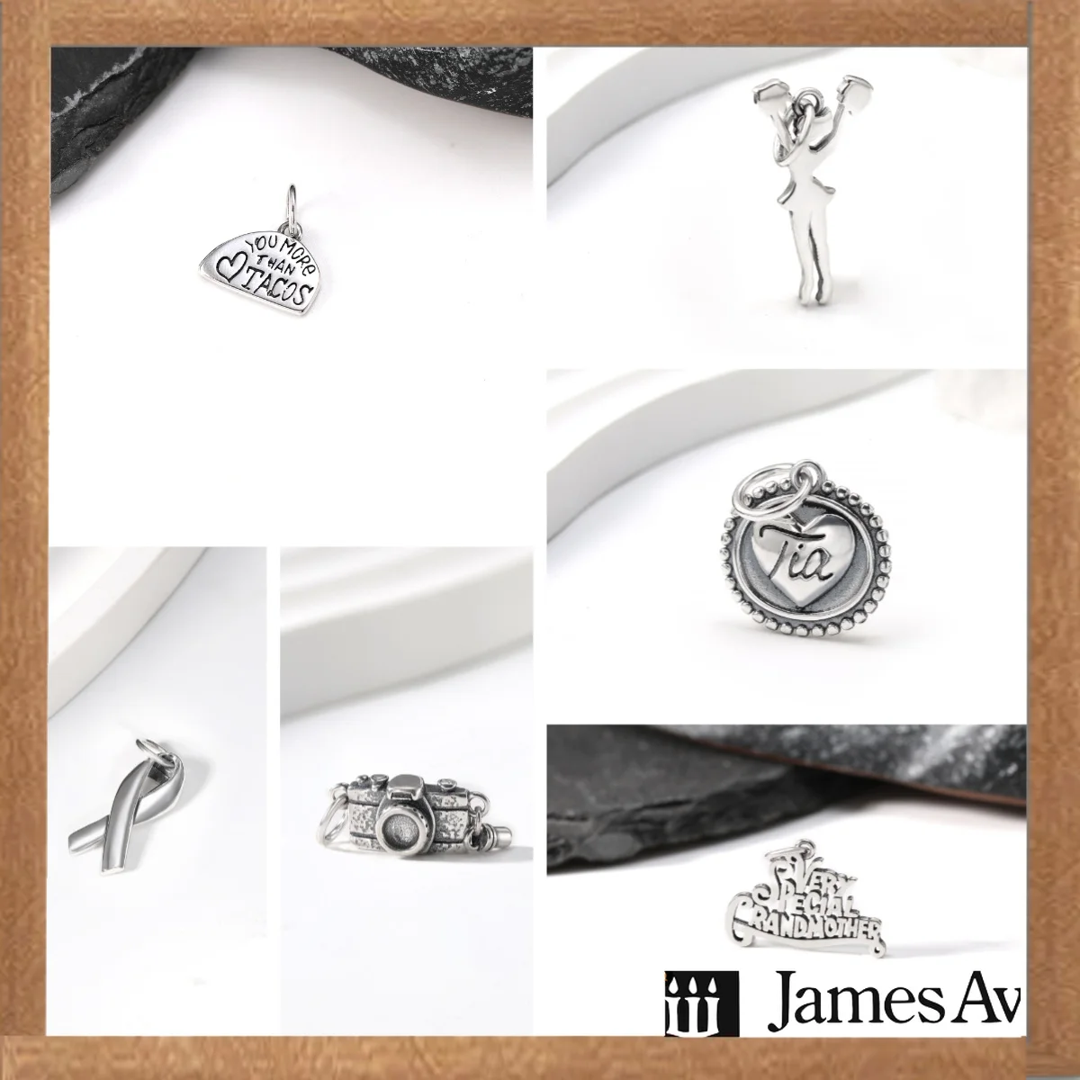 S925 Vintage Silver Message Tag Human Figure Camera Awareness Ribbon Charms Pendants Fit Bracelet Necklace Women