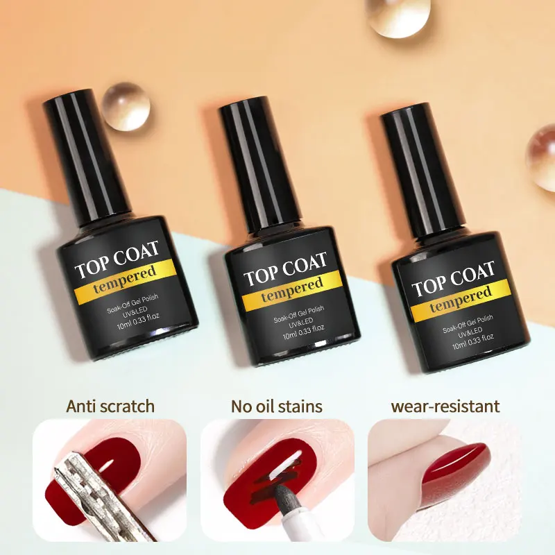 Arte Clavo Long Wear Top Coat Tempered Top Coat Peel Off Base Coat Color Nail Gel Beautiful Semi Permanent Nail Gel Enamel