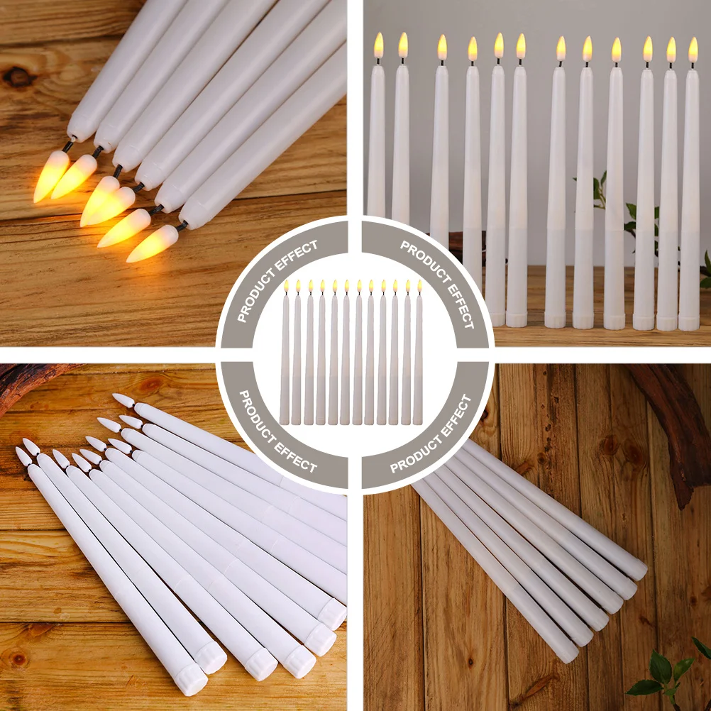 

12Pcs Electronic Lights Lightweight Compact Flickering Effect Realistic Design Halloween LED Light Decorative Lamp