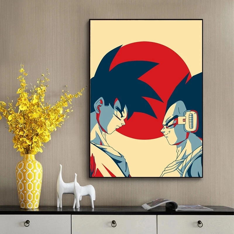 Classic Japanese Anime Around The Dragon Ball Vegeta Poster Vintage Canvas Painting Print Picture Children\'s Gift Aesthetics