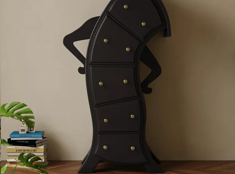 Bedroom Internet celebrity robot crooked neck storage cabinet