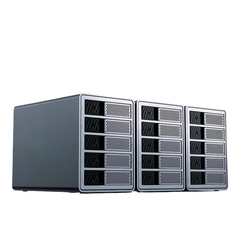 5 Bay Thunderbolt 3 40Gbps External HDD Enclosure RAID Disk Array Storage Tower Hot Swap Aluminum for Laptop Desktop NAS Backup