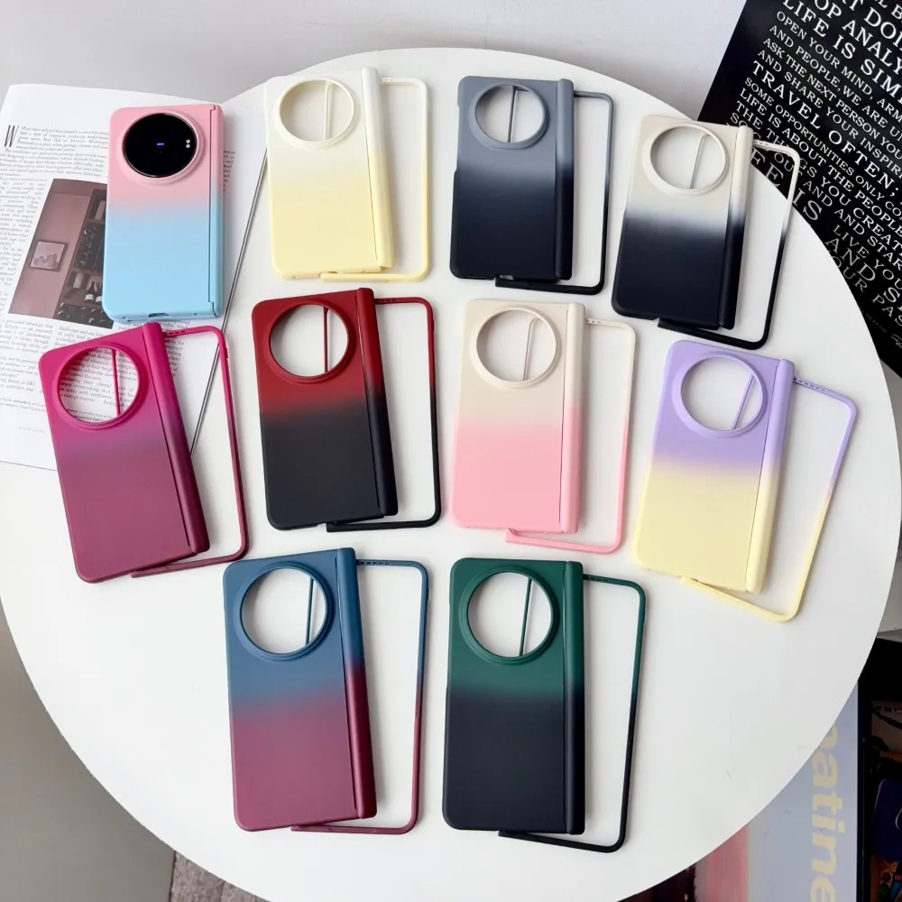 For VIVO X Fold 6 Gradient Dual Color Phone Case Axis Hinge Protective PC Hard Shell Shockproof Back Cover