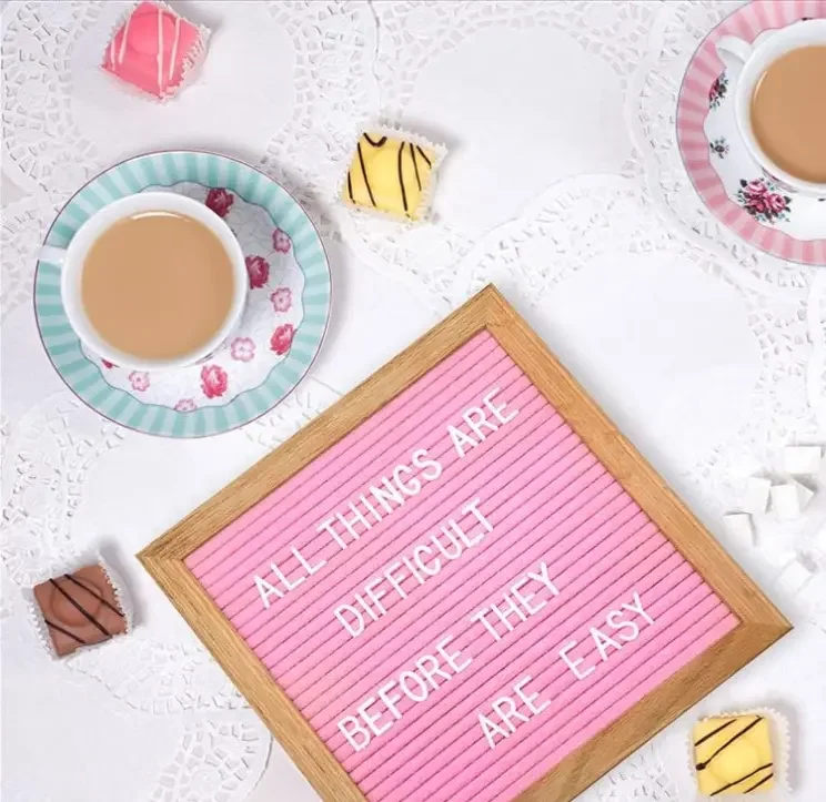 10x10 in Felt Letter Board - Home Decorative Memo Bulletin Sign Board for Announcements, Valentine's Day Gift for Her