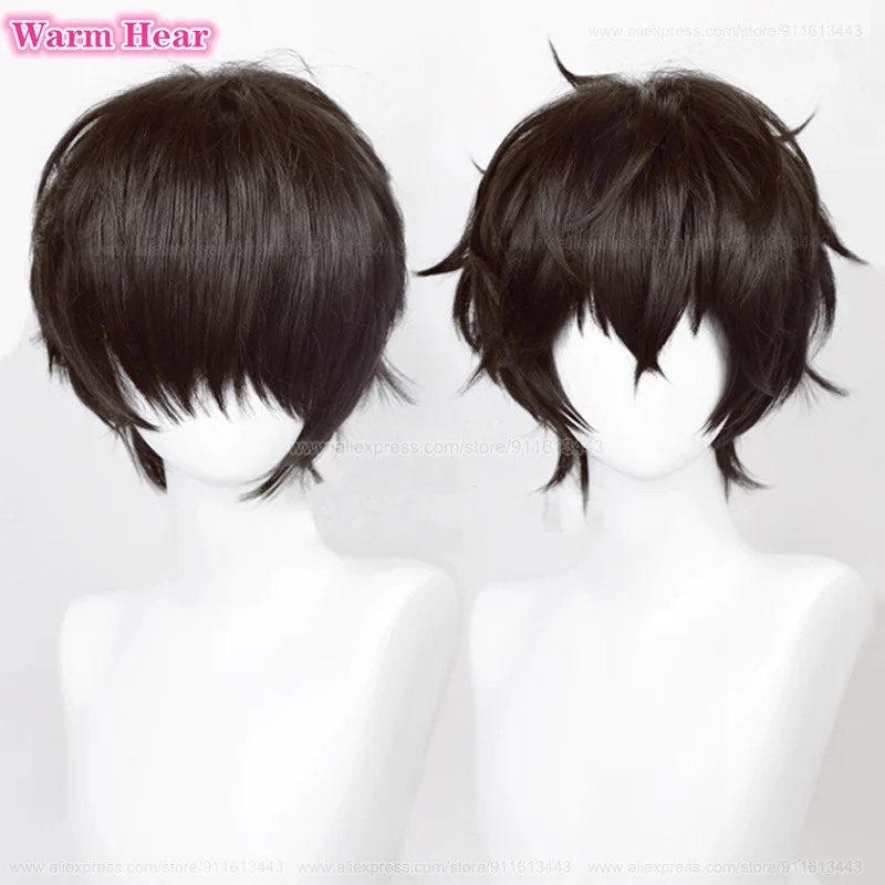 Amemiya Ren Synthetic Wig Game 30cm Black Ren Amemiya Cosplay Kurusu Akira Anime Wig Heat Resistant Hair Halloween P5 Party Wigs