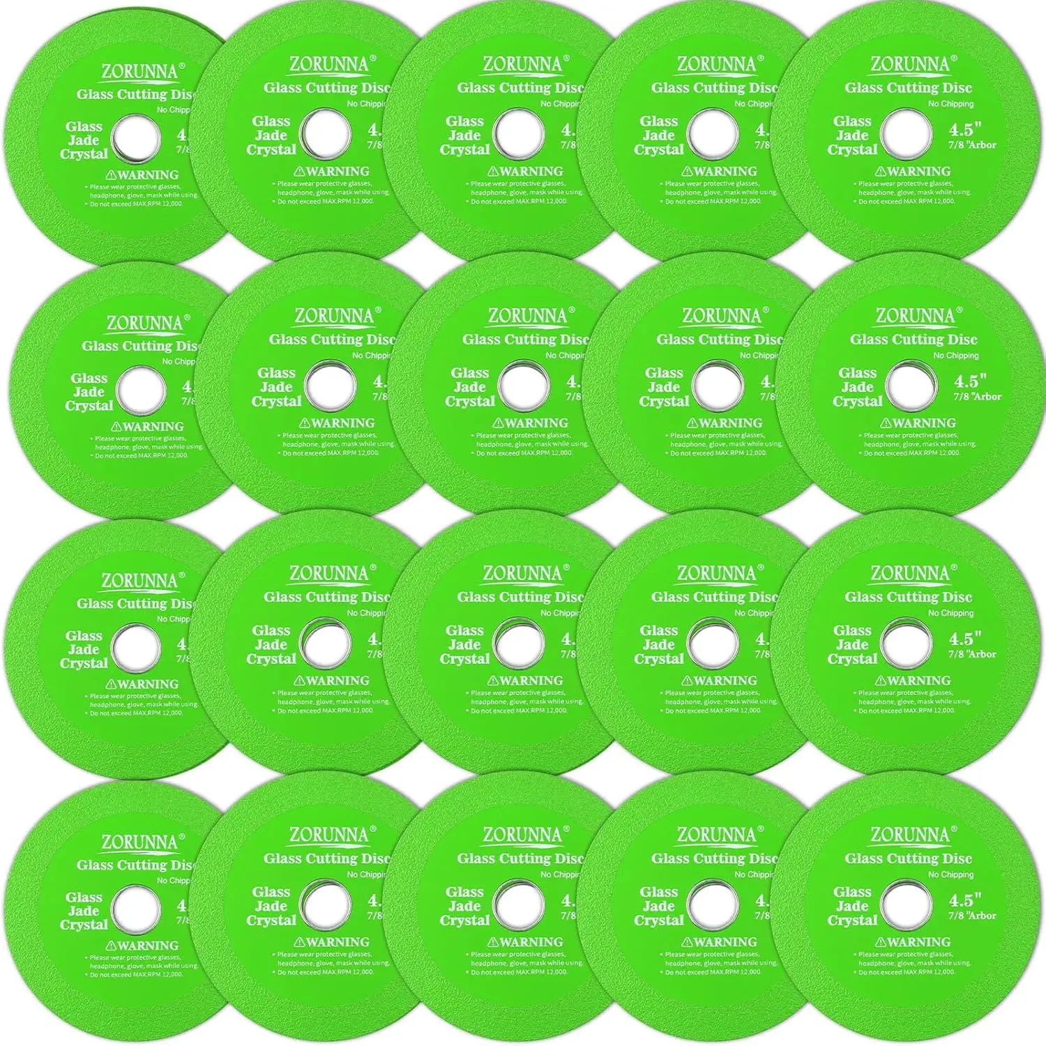 

20-Pack 4.5" Diamond Cutting Discs for Glass, Ceramic, Tile - Ultra-Thin Blade with Smooth Finish