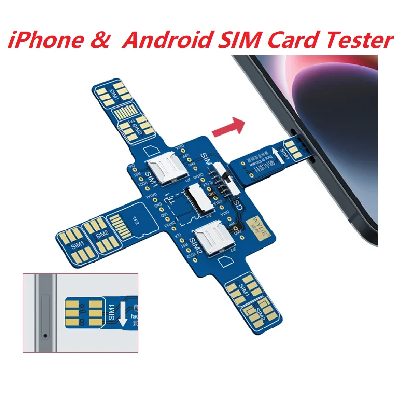 MasterXu WYLIE IP Android Universal Tester Board For iPhone HuaWei Samsung Signal Repair SIM SD Card Reader Problem Replacement