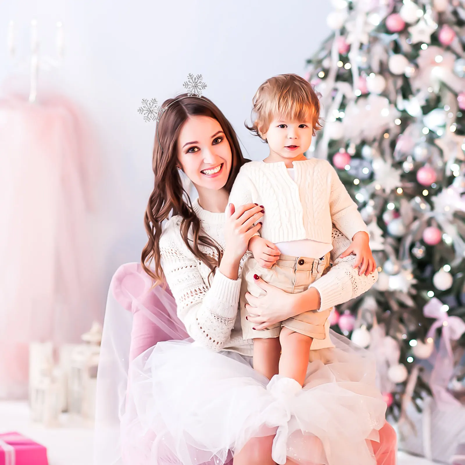 

3Pcs Snowflake Hair Band for Women Jeweled Crystal Sparkling Headband Alloy Holiday Christmas Party Festive Winter Festival Hair