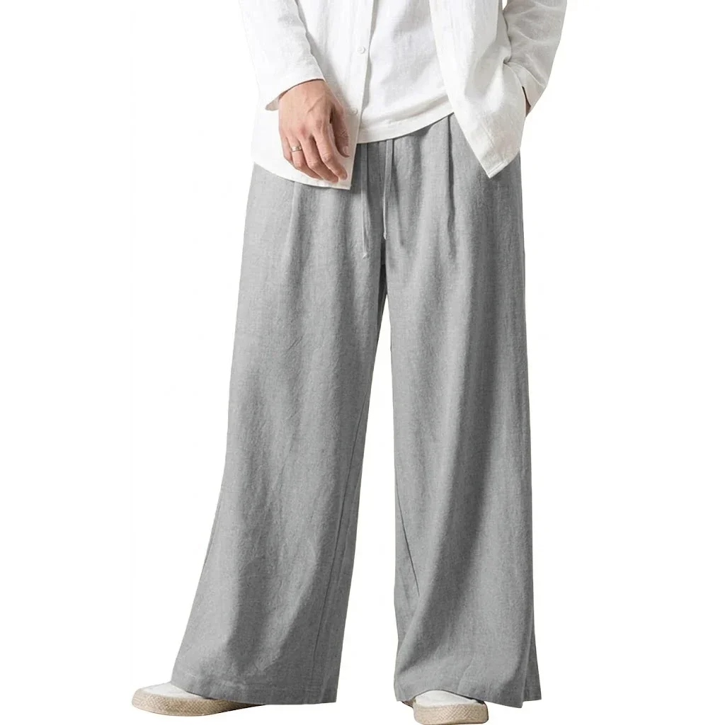 Mens New Solid Color Loose Straight Fit Casual Pants Baggy Jogger Sweatpants Autumn Streetwear Hiking Trousers for Men Pants