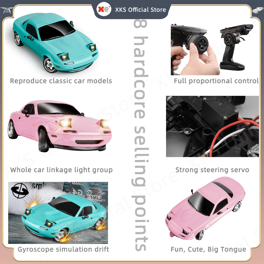 LDRC LD1804 RC Drift Auto 1/18 Model 2.4G 2WD ESP Gyroscoop LED Verlichting Volledige Schaal Gecontroleerd Model Kinderen auto Speelgoed Geschenken