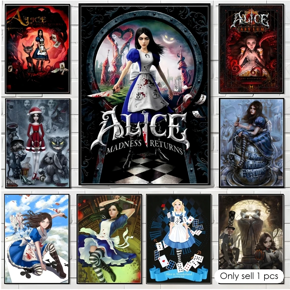 Anime A-Alice Madness Returns Poster Decorative Wall Art Stickers Mural Photo Print for Home Living Room Hallway Decor