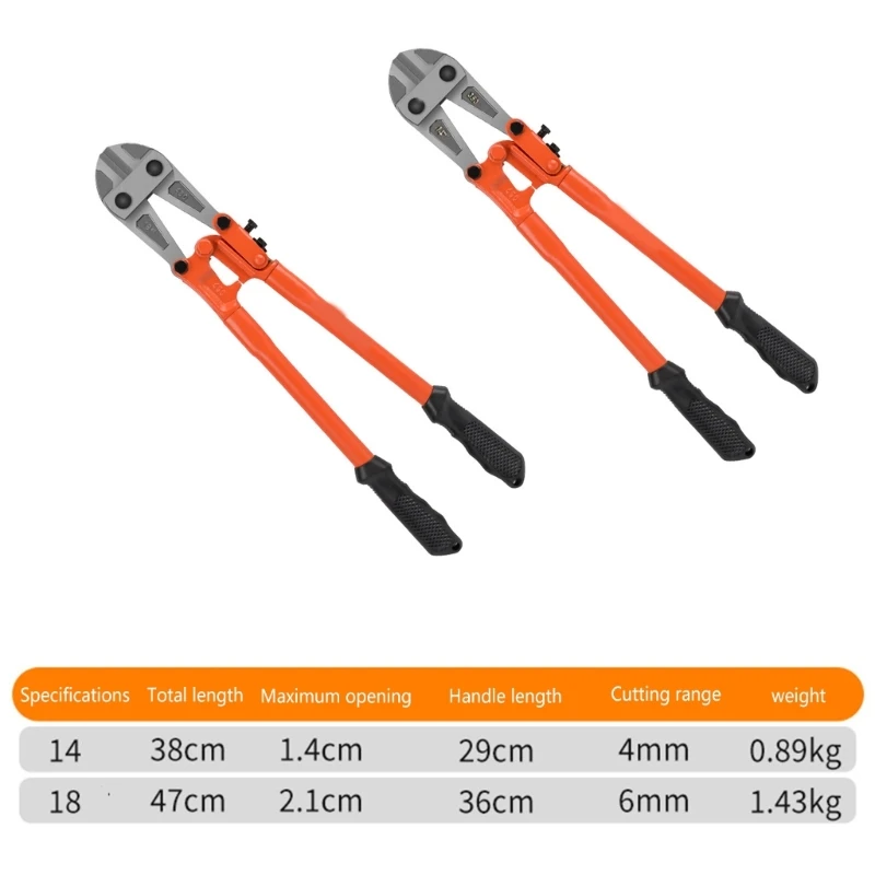 1pc 14/18 Inch Labor Saving Bolt Cutter Heavy Duty Thicken Wire Cutting Pliers Cut Lock Chain Cutters Pliers Hand Tools