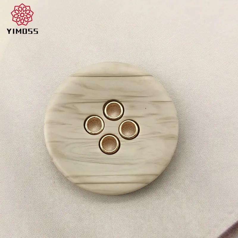 4-Holes Round Resin Metal Sewing Buttons Men and Women Coats Suit Cardigans High-Grade DIY Sewing Accessories 6pcs 18/23mm