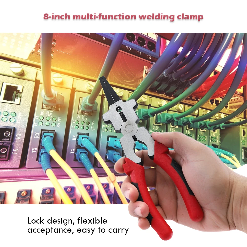 8 inch Multi-function Welding Jaw Pliers Refined High Carbon Steel High Hardness MIG Welding Auxiliary Tool for Welders