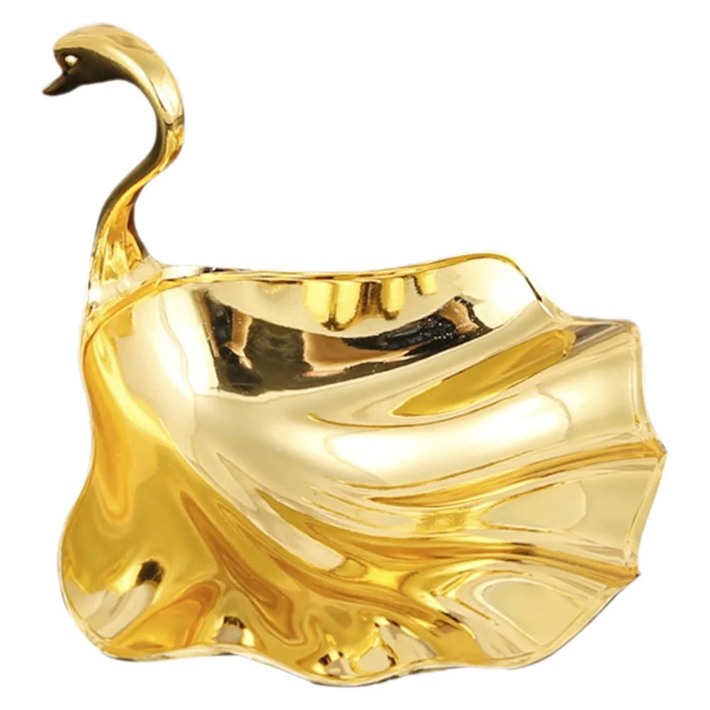 

Gold Peacock Metal Tray Decorative Food Serving Plate Snack Tray Candy Dish Fruit Dish Jewelry Organizer Serving Plate