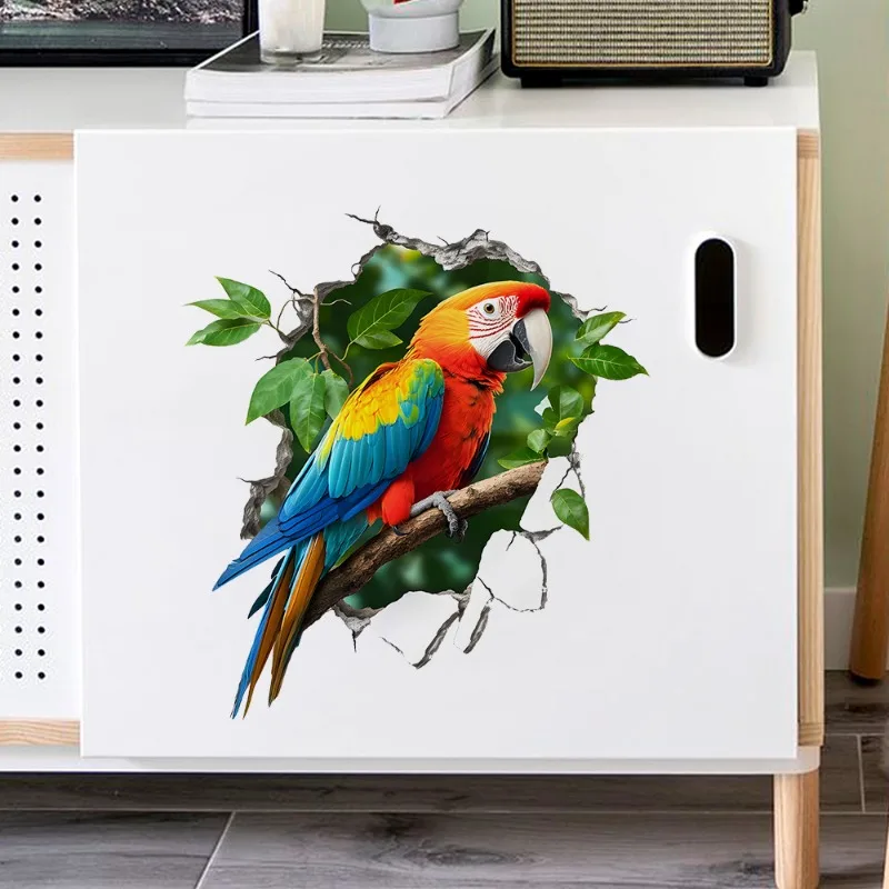 Hand painted Parrot Wall Sticker For Home Decoration Sticker Toilet Living Room Cabinet Refrigerator Home Decals