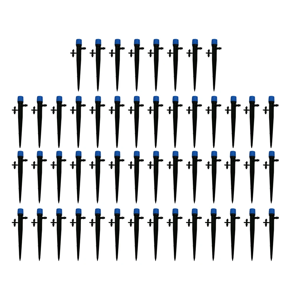 50 pcs garden drip emitters with adjustable cap and 360 degree rotation for precise watering 4mm 7mm tube compatible