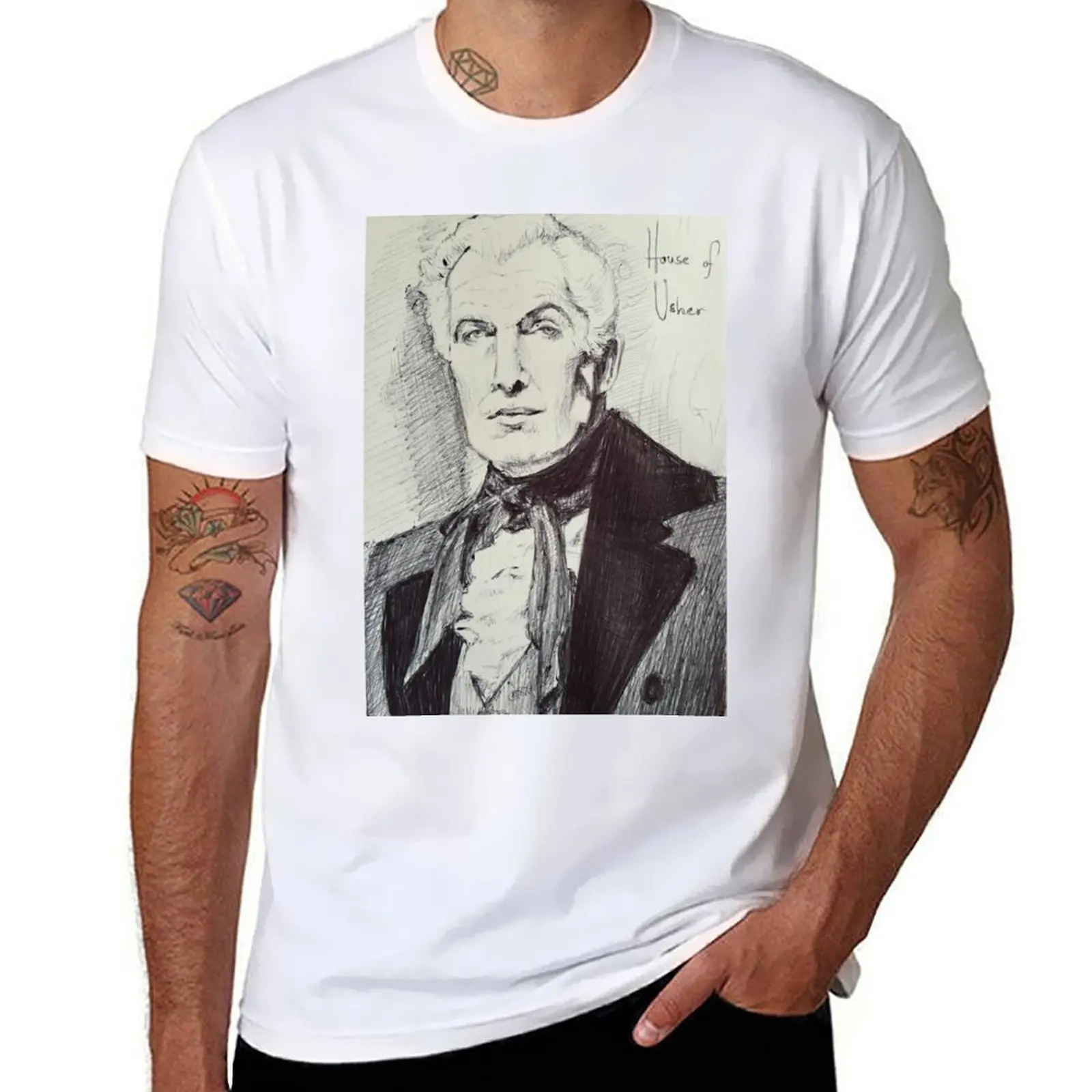 

Vincent Price House of Usher T-Shirt man t shirt cotton high quality t shirts for man graphic tees T-Shirt