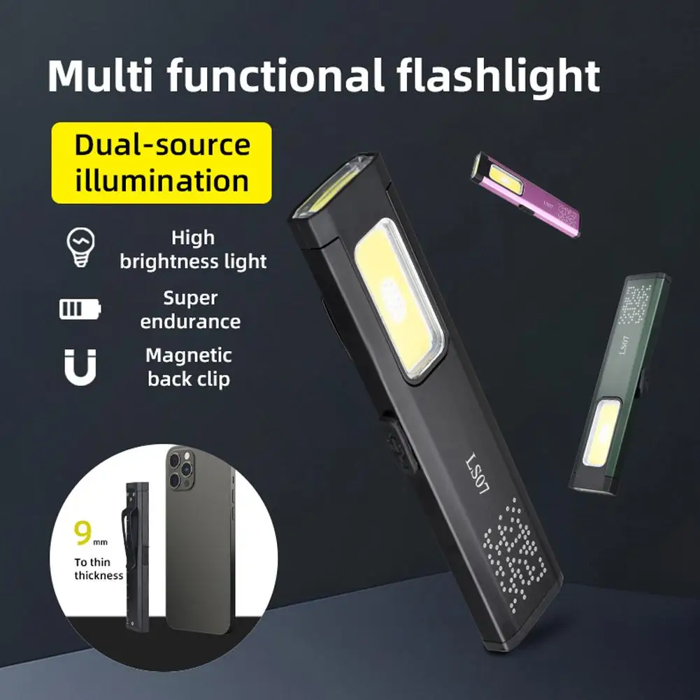 

Портативный мини-фонарик 800LM, карманный фонарь, прожектор, рабочий свет, USB-C, перезаряжаемый светодиодный брелок-фонарик для работы в путешествии