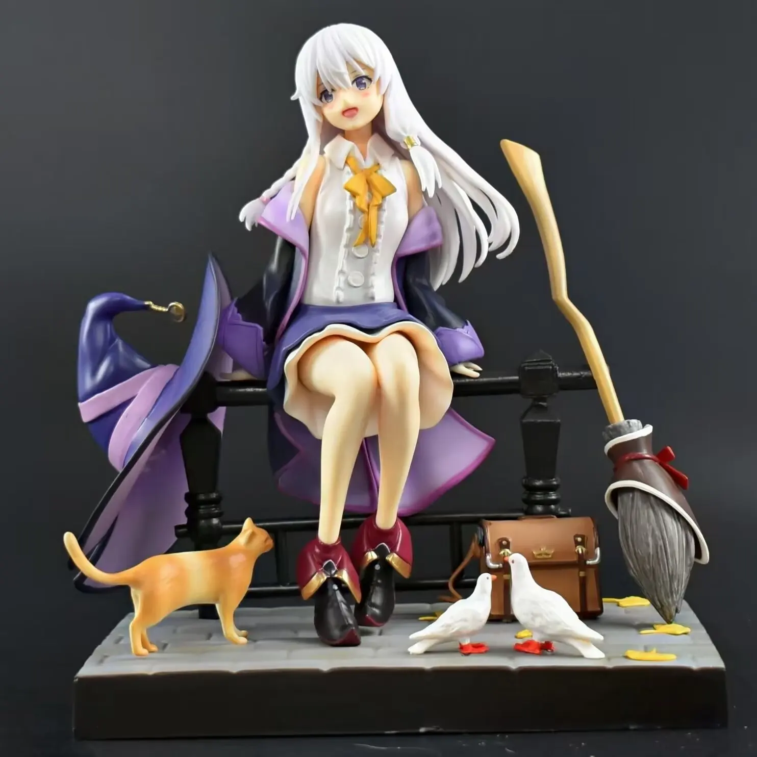 26cm The Journey Of Elaina Elaina Wandering Witch 1/7 Anime Girl Beautiful Girl Desktop Figurine Boys Collection Model Toys Gift