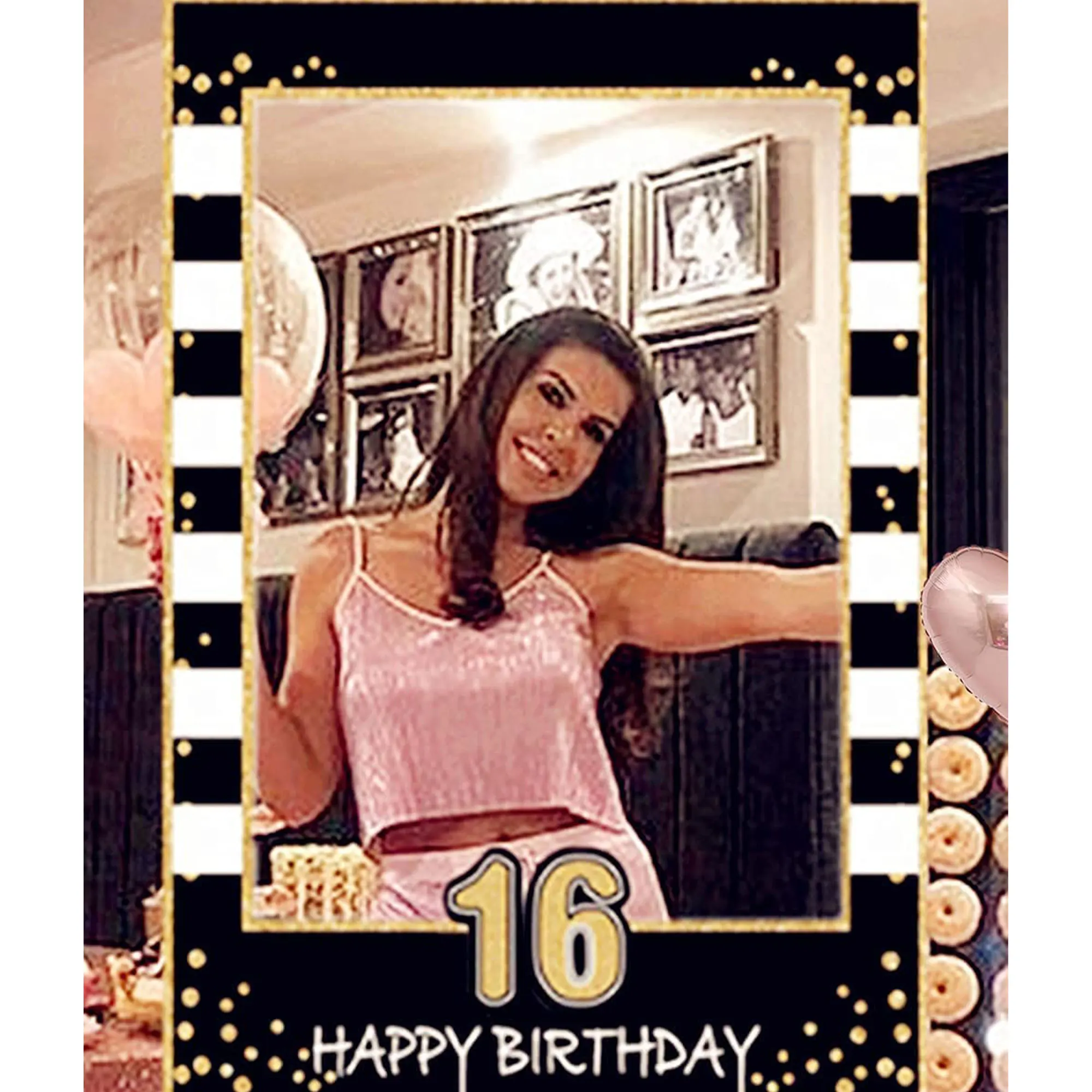 LaVenty 16 Birthday Photo Frame 16 Birthday Gifts For Women Or Man 16 Birthday Party Photo Booth Props