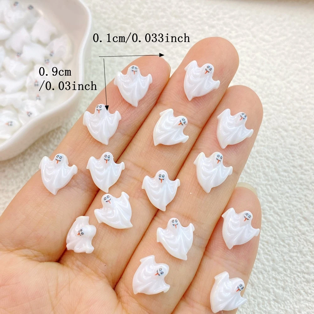 50Pcs Cute Resin Mini Cartoon holy halloween cat, ghost series Flat Back Manicure Parts Embellishments For Hair Bows Accessories