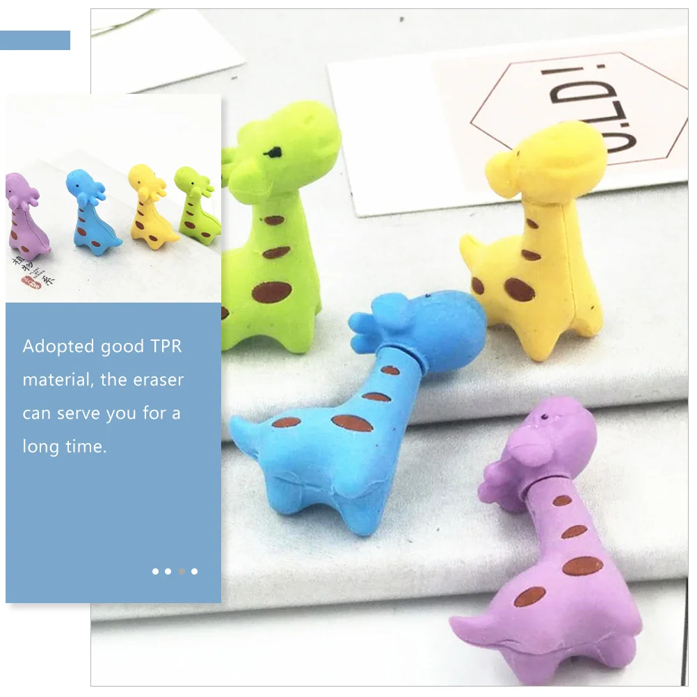 15pcs Penghapus Mini Kartun Jerapah, Hadiah Lucu untuk Anak TK, Penghapus Warna-warni, Hadiah untuk Tas Hadiah