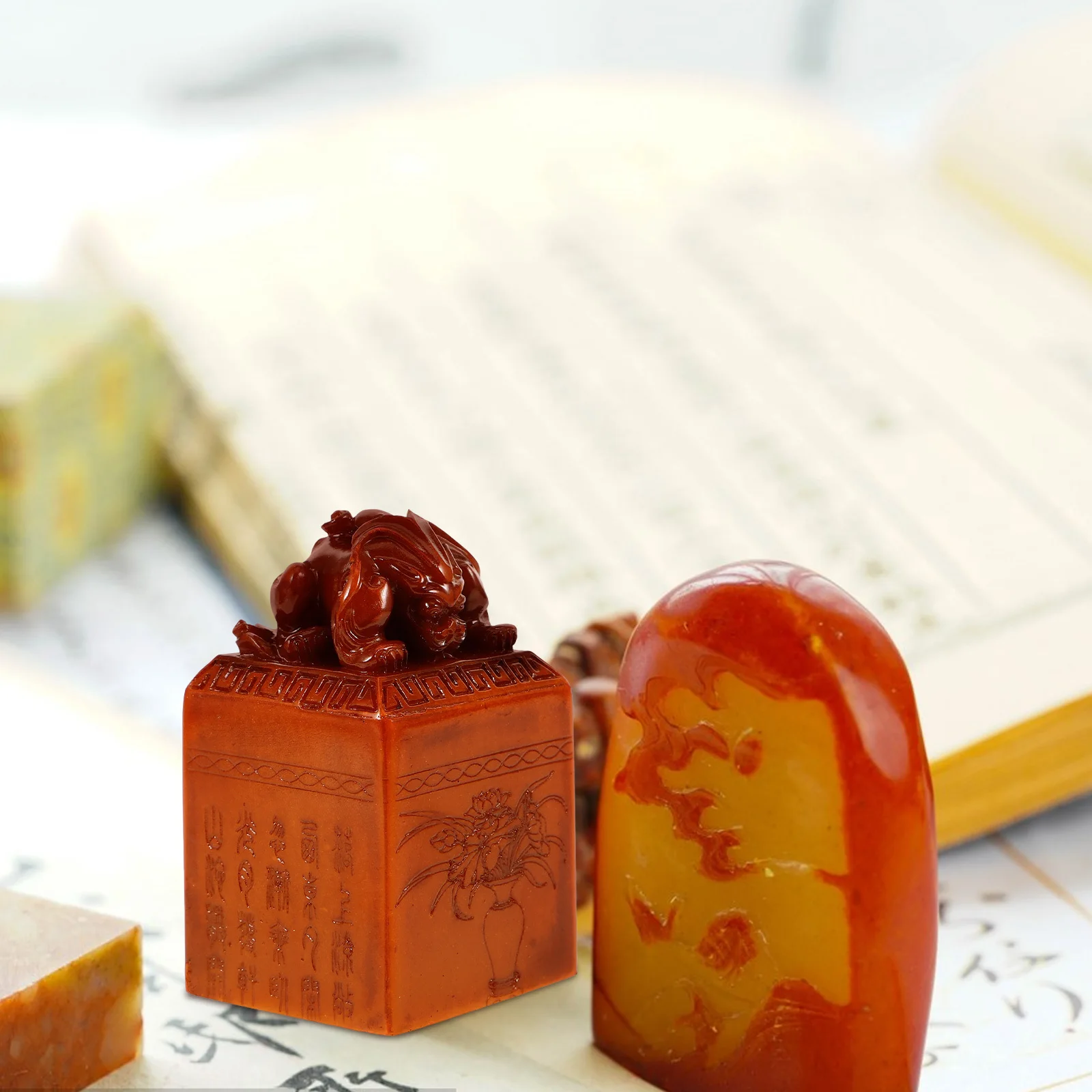 

Blank Chinese Seal Stone Stamp DIY Durable Stone Material for Name Carving Craft Scrapbook Art Tone Stamps Stamps for Crafts